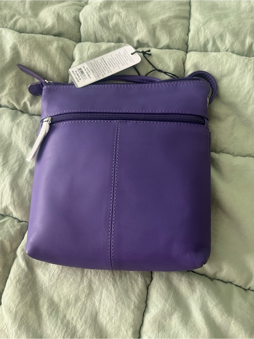 Purple Crossbody Leather Bag - Picture 2 of 6